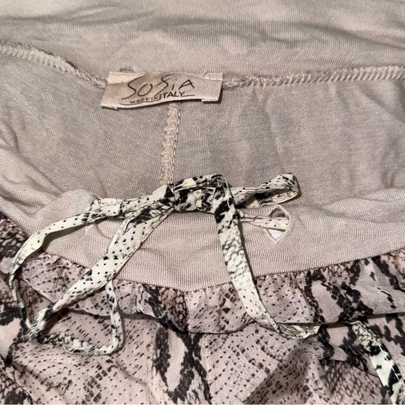 Sofia Made in Italy Snakeskin Python Animal Print Lined Pants Disco Retro Funky - Picture 6 of 9